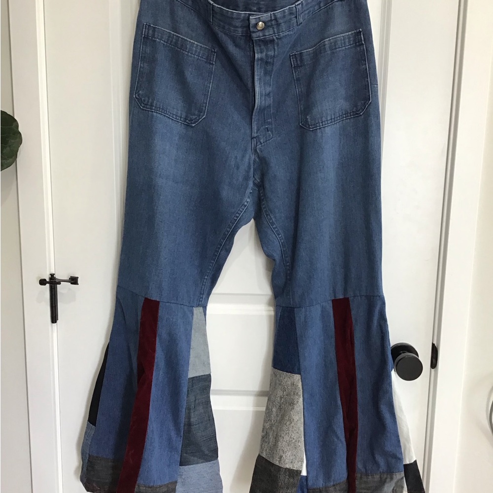 Vintage Seafarer‎ Sailor Denim Jeans Dungarees Seago Bell Bottom RARE